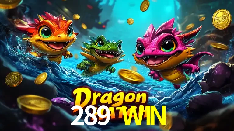 Arte promocional do jogo Dragon Hatch com três adoráveis dragões bebês nadando entre moedas de ouro, um dos slots mais divertidos para jogar no cassino 289 WIN.
