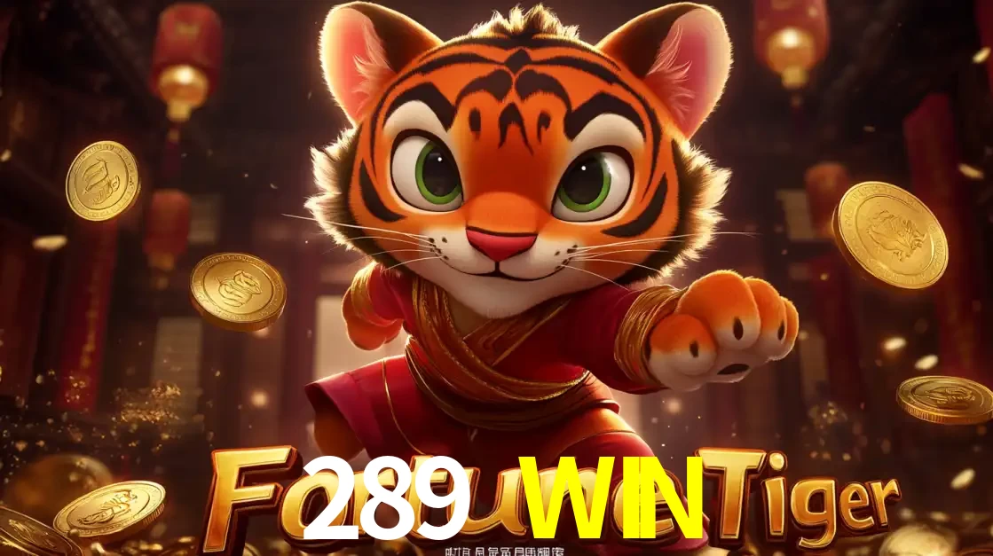 O carismático mascote do jogo de slot Fortune Tiger, um tigre fofo em pose de artes marciais, pronto para trazer sorte e multiplicadores de ganhos no cassino online 289 WIN.